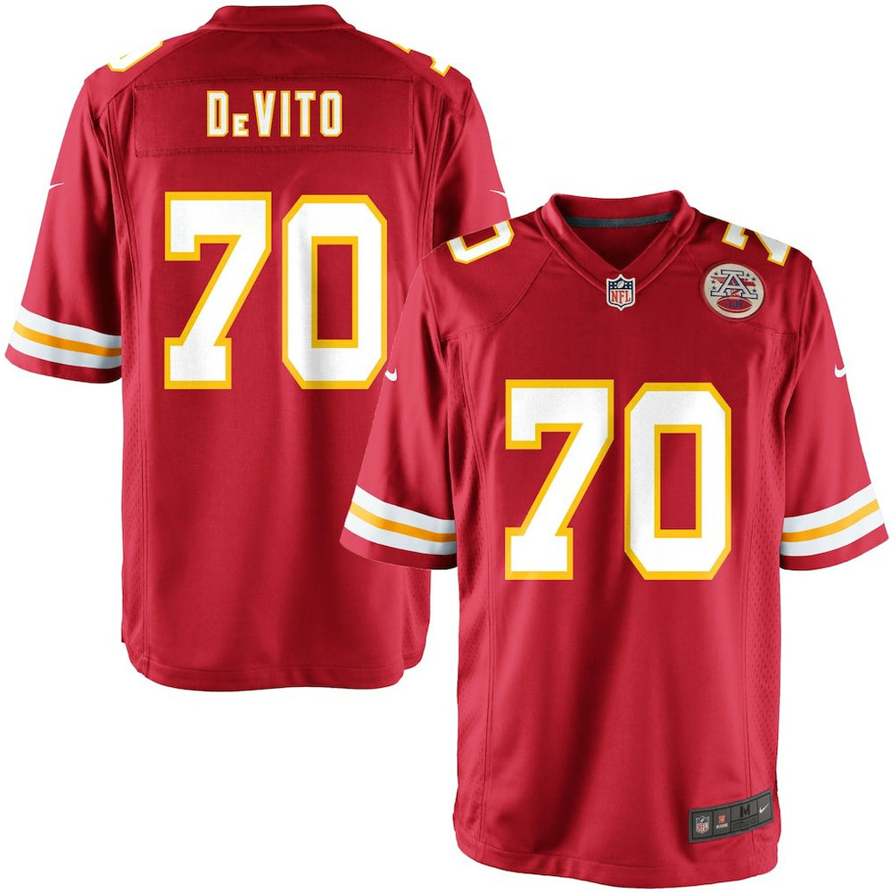 Youth Kansas City Chiefs Mike DeVito Team Color Game Jersey cheap