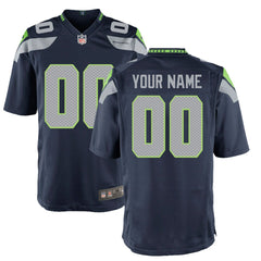 Seattle Seahawks Youth Custom Game Jersey - College Navy outlet
