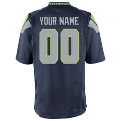Seattle Seahawks Youth Custom Game Jersey - College Navy outlet