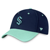 Seattle Kraken Fanatics Authentic Pro Rink Two-Tone Flex Hat – Deep Sea Blue/Light Blue Hats