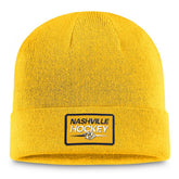 Nashville Predators Fanatics Authentic Pro Cuffed Knit Hat – Gold Hats