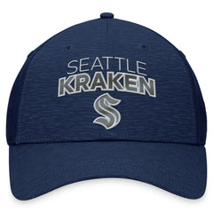 Seattle Kraken Fanatics Authentic Pro Road Stack Logo Flex Hat - Deep Sea Blue Hats