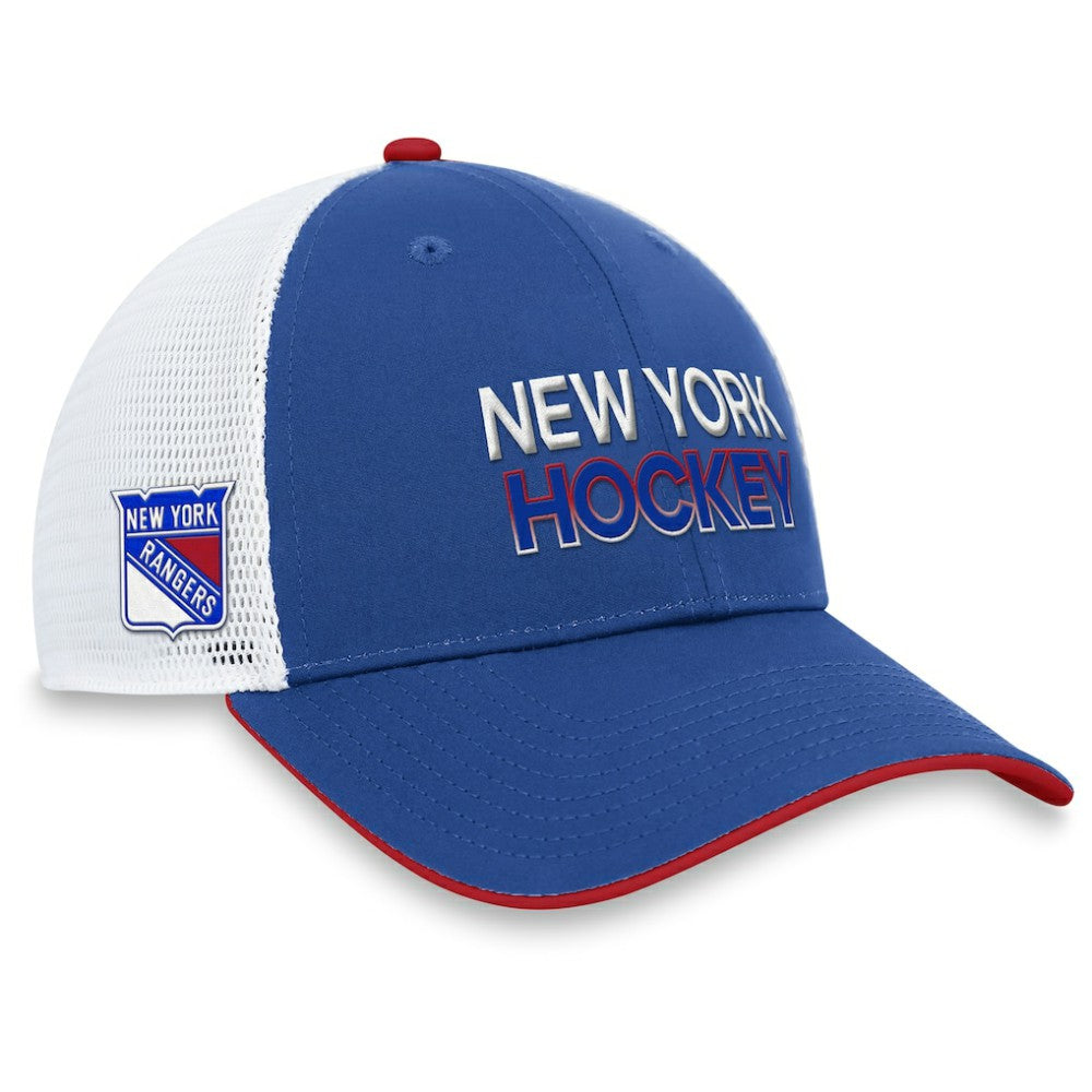 New York Rangers Fanatics Authentic Pro Rink Trucker Adjustable Hat - Blue Hats
