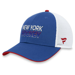 New York Rangers Fanatics Authentic Pro Rink Trucker Adjustable Hat - Blue Hats