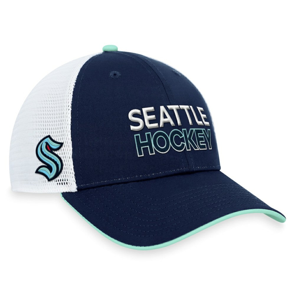 Seattle Kraken Fanatics Authentic Pro Rink Trucker Adjustable Hat - Deep Sea Blue Hats