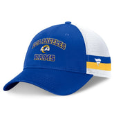 Los Angeles Rams Fundamentals Side Stripe Trucker Adjustable Hat - Royal/White for sale