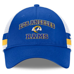 Los Angeles Rams Fundamentals Side Stripe Trucker Adjustable Hat - Royal/White for sale