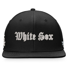 Chicago White Sox Gothic Script Fitted Hat Black