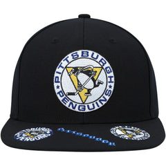 Pittsburgh Penguins Mitchell & Ness Vintage Hat Trick Snapback Hat - Black Hats