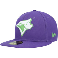 Toronto Blue Jays Lime Side Patch 59FIFTY Fitted Hat Purple