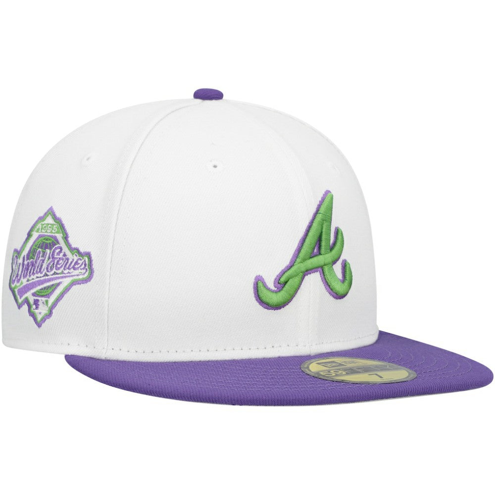 Atlanta Braves Side Patch 59FIFTY Fitted Hat White