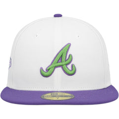 Atlanta Braves Side Patch 59FIFTY Fitted Hat White