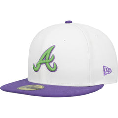 Atlanta Braves Side Patch 59FIFTY Fitted Hat White