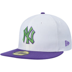 New York Yankees Side Patch 59FIFTY Fitted Hat White