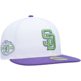 San Diego Padres 50th Anniversary Side Patch 59FIFTY Fitted Hat White