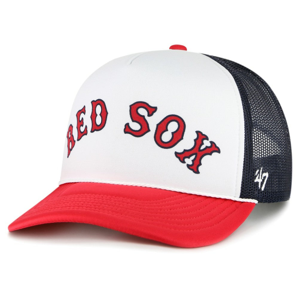 Boston Red Sox Foam Front Script Trucker Snapback Hat White