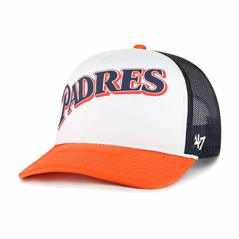 San Diego Padres Foam Front Script Trucker Snapback Hat White