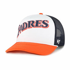 San Diego Padres Foam Front Script Trucker Snapback Hat White