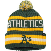 Athletics Bering Cuffed Knit Hat with Pom Green