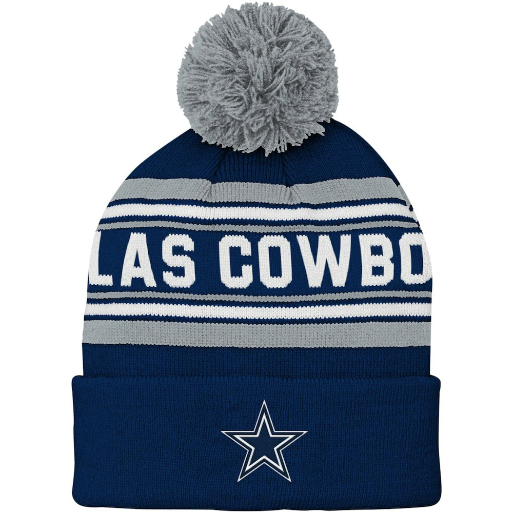 Dallas Cowboys Preschool Jacquard Cuffed Knit Hat with Pom - Navy discount