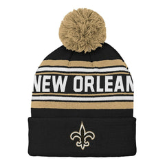 New Orleans Saints Preschool Jacquard Cuffed Knit Hat with Pom - Black online