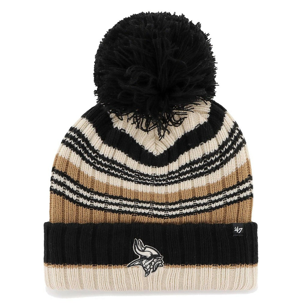 Minnesota Vikings '47 Women's Barista Cuffed Knit Hat with Pom - Natural discount