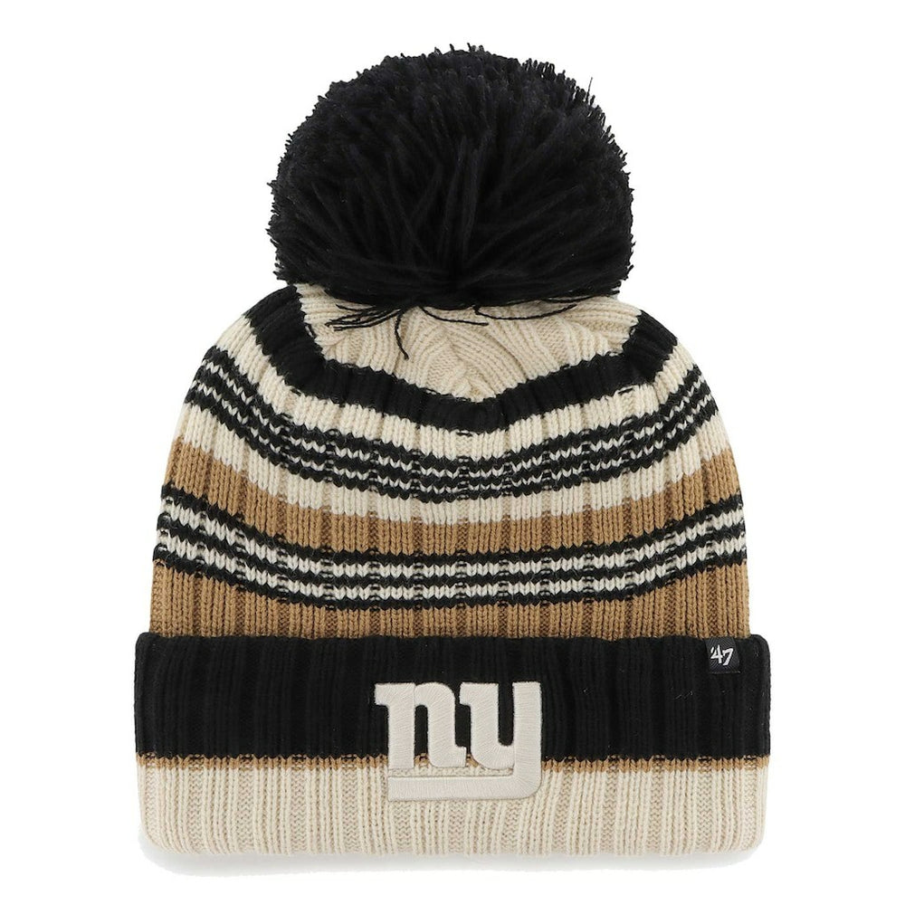 New York Giants '47 Women's Barista Cuffed Knit Hat with Pom - Natural for sale
