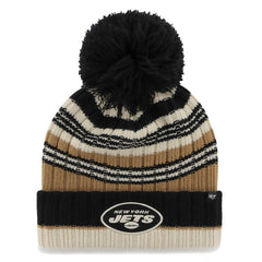 New York Jets '47 Women's Barista Cuffed Knit Hat with Pom - Natural for sale