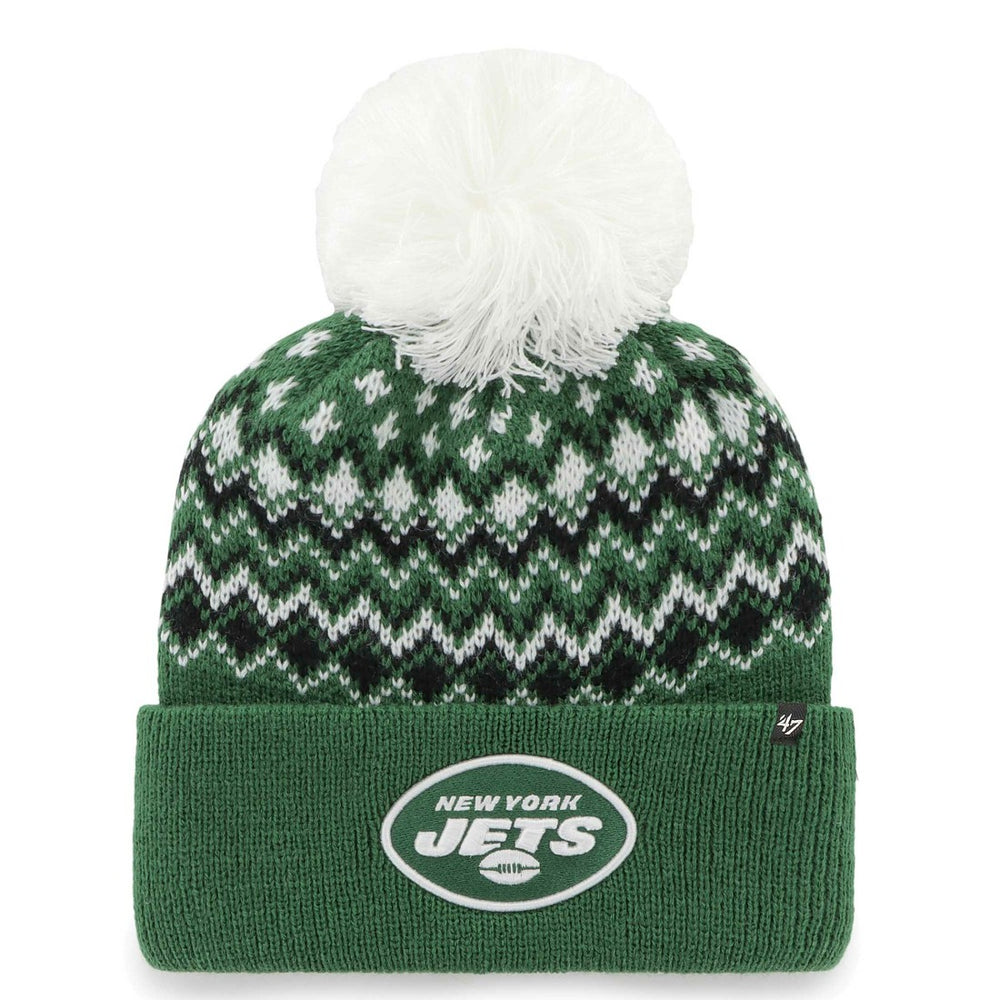 New York Jets '47 Women's Elsa Cuffed Knit Hat with Pom - Green online