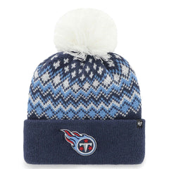 Tennessee Titans '47 Women's Elsa Cuffed Knit Hat with Pom - Navy on sale