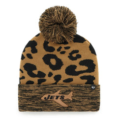New York Jets '47 Women's Rosette Cuffed Knit Hat with Pom - Brown on sale