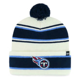 Tennessee Titans '47 Youth Stripling Cuffed Knit Hat with Pom - White for sale