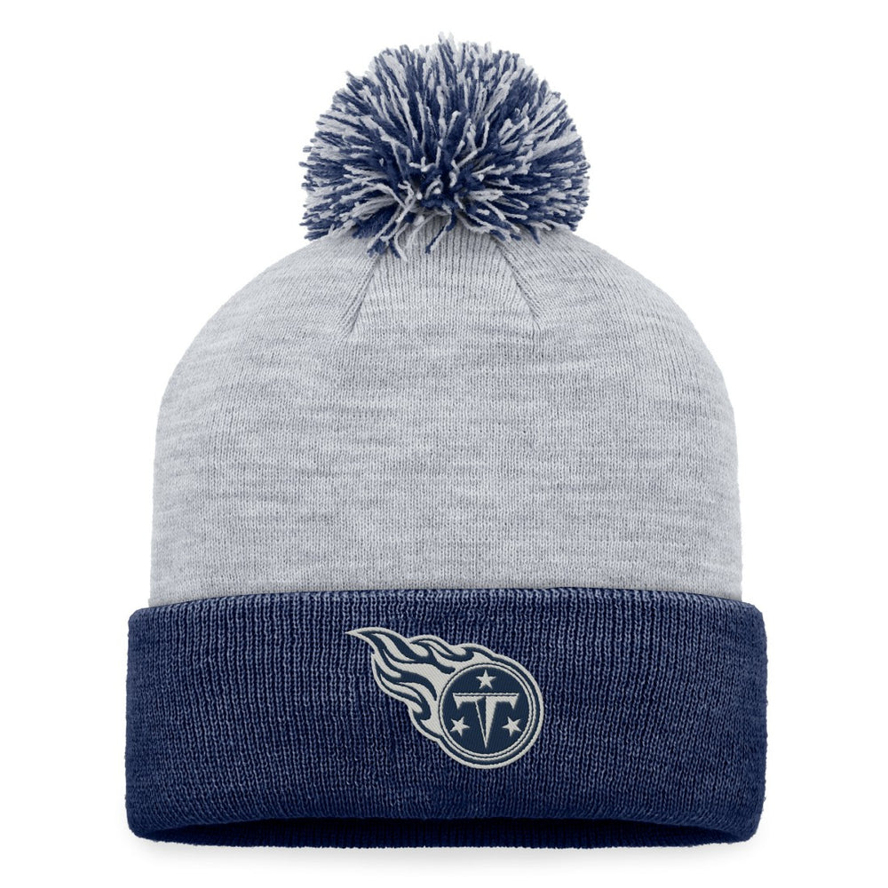 Tennessee Titans Women's Cuffed Knit Hat with Pom - Gray for sale