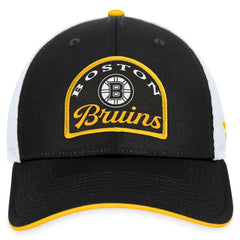 Boston Bruins Fanatics Fundamental Adjustable Hat - Black/White Hats
