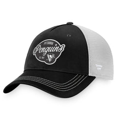 Pittsburgh Penguins Fanatics Women's Fundamental Trucker Adjustable Hat - Black/White Hats