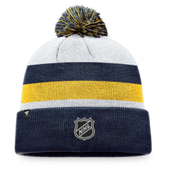 St. Louis Blues Fanatics Fundamental Cuffed Knit Hat with Pom - Navy/Gold Hats