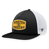 Boston Bruins Fanatics Foam Front Patch Trucker Snapback Hat - Black/White Hats