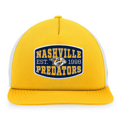 Nashville Predators Fanatics Foam Front Patch Trucker Snapback Hat - Gold/White Hats