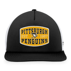Pittsburgh Penguins Fanatics Foam Front Patch Trucker Snapback Hat - Black/White Hats