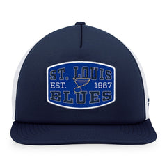 St. Louis Blues Fanatics Foam Front Patch Trucker Snapback Hat - Navy/White Hats