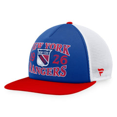 New York Rangers Fanatics Heritage Vintage Foam Front Trucker Snapback Hat - Blue/Red Hats