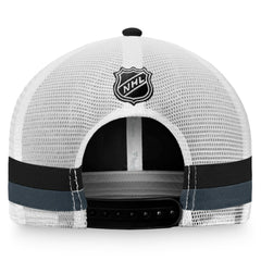 Vegas Golden Knights Fanatics Fundamental Striped Trucker Adjustable Hat - Black/White Hats