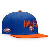New York Islanders Fanatics Fundamental Colorblocked Snapback Hat - Royal/Orange Hats