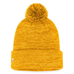 Nashville Predators Fanatics Fundamental Cuffed Knit Hat with Pom - Gold Hats