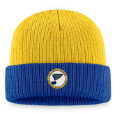 St. Louis Blues Fanatics Heritage Vintage Cuffed Knit Hat - Gold/Blue Hats