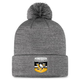 Pittsburgh Penguins Fanatics Authentic Pro Home Ice Cuffed Knit Hat with Pom - Gray Hats