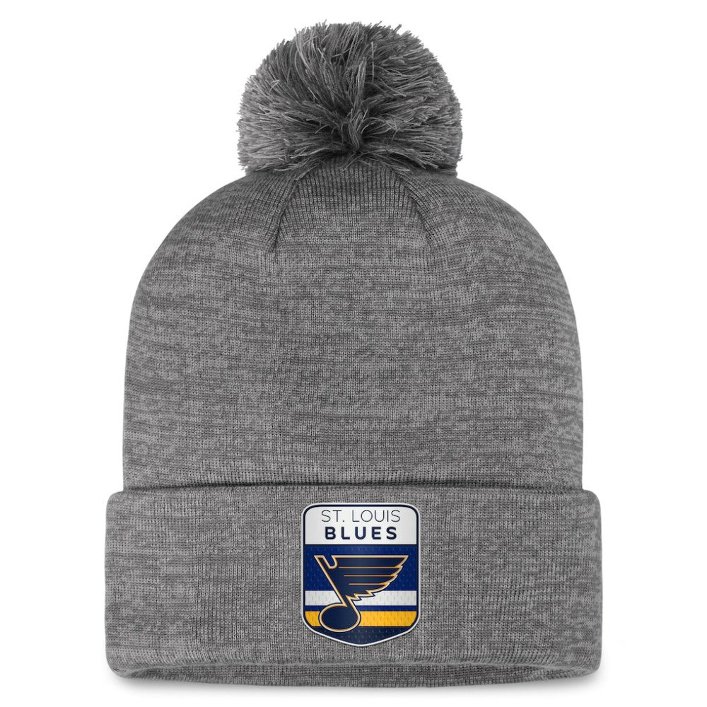St. Louis Blues Fanatics Authentic Pro Home Ice Cuffed Knit Hat with Pom - Gray Hats