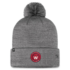 Washington Capitals Fanatics Authentic Pro Home Ice Cuffed Knit Hat with Pom - Gray Hats