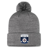 Winnipeg Jets Fanatics Authentic Pro Home Ice Cuffed Knit Hat with Pom - Gray Hats