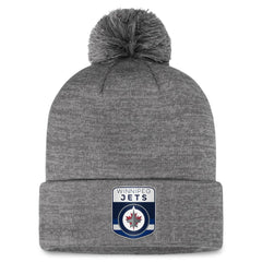 Winnipeg Jets Fanatics Authentic Pro Home Ice Cuffed Knit Hat with Pom - Gray Hats